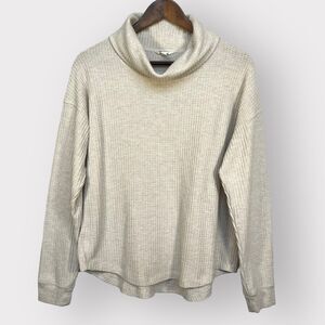 Splendid Collection Pullover Sweater‎ Women M Vanilla Beige Waffle Knit P44
